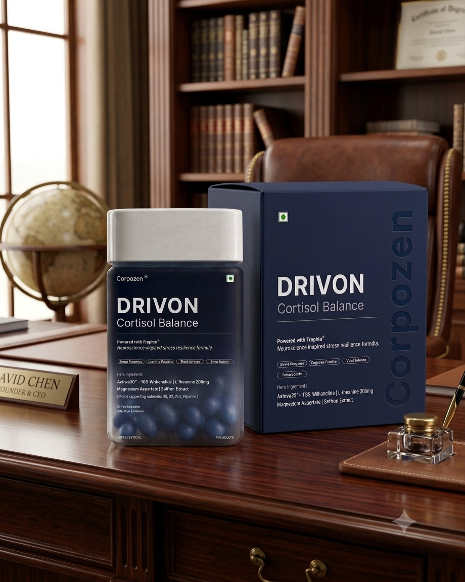 Drivon – Cortisol Balance | Stress Response & Cognitive Support | 60 Veg Capsules