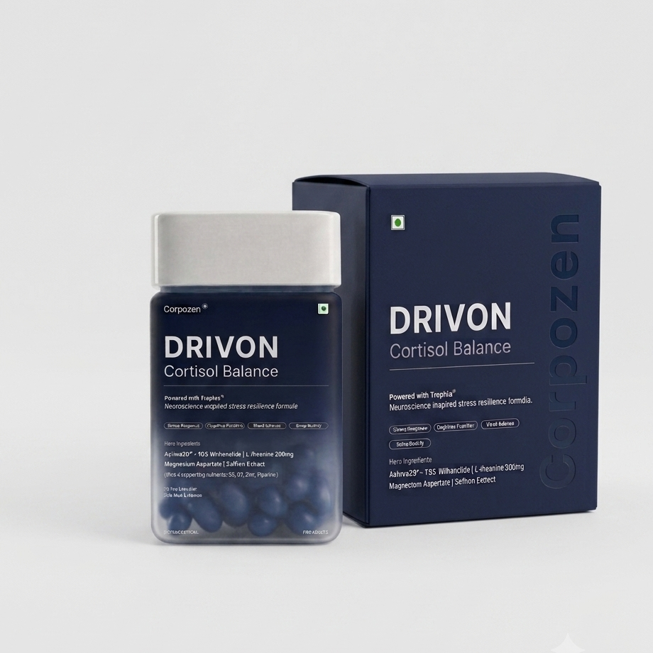 Drivon – Cortisol Balance | Stress Response & Cognitive Support | 60 Veg Capsules